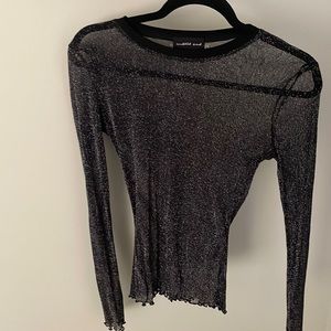 Black mesh/shear top. Size L